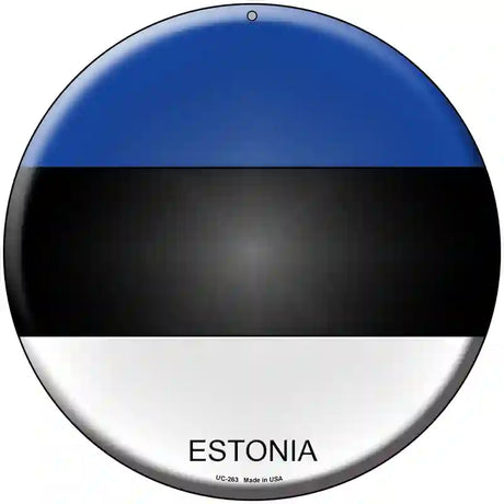 Estonia Country Novelty Metal Circular Sign 8" (UC)