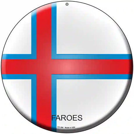 Faroes Country Novelty Metal Circular Sign 8" (UC)