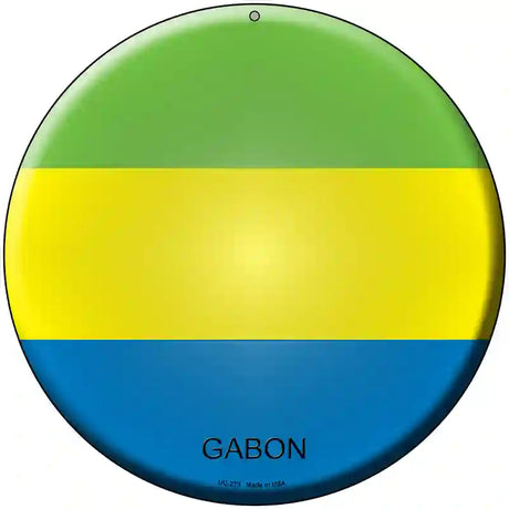 Gabon Country Novelty Metal Circular Sign 8" (UC)