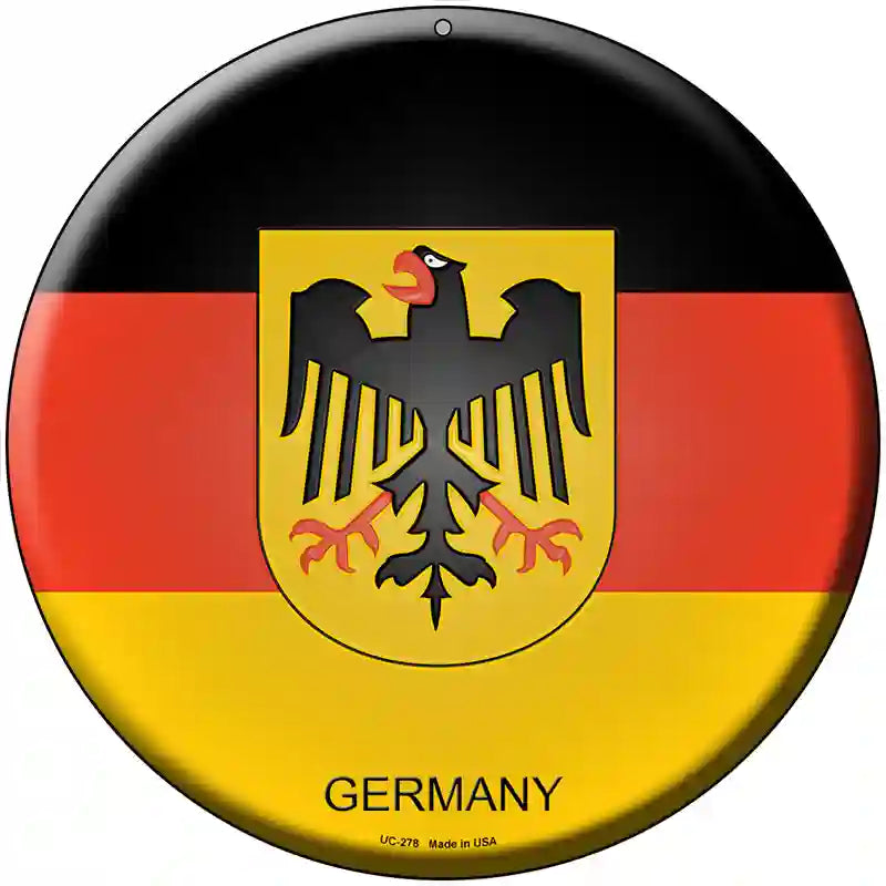 Germany Country Novelty Metal Circular Sign 8" (UC)