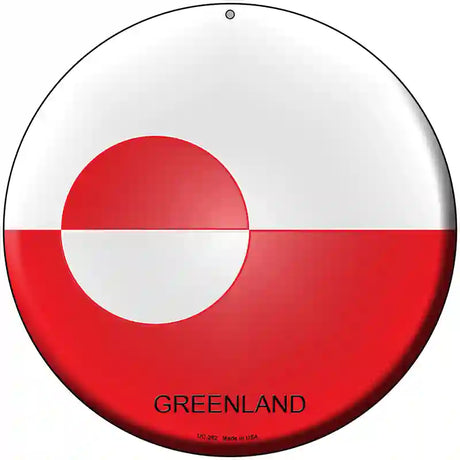 Greenland Country Novelty Metal Circular Sign 8" (UC)