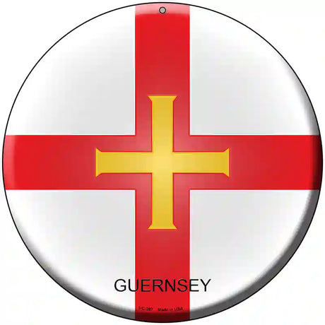 Guernsey Country Novelty Metal Circular Sign 8" (UC)