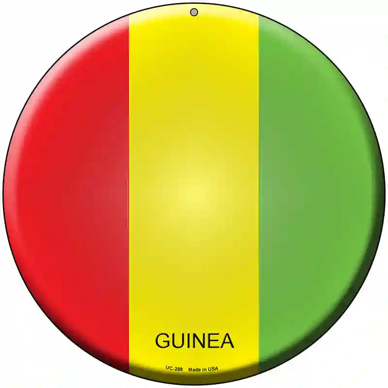 Guinea Country Novelty Metal Circular Sign 8" (UC)