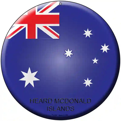 Heard McDonald Islands Country Novelty Metal Circular Sign 8" (UC)