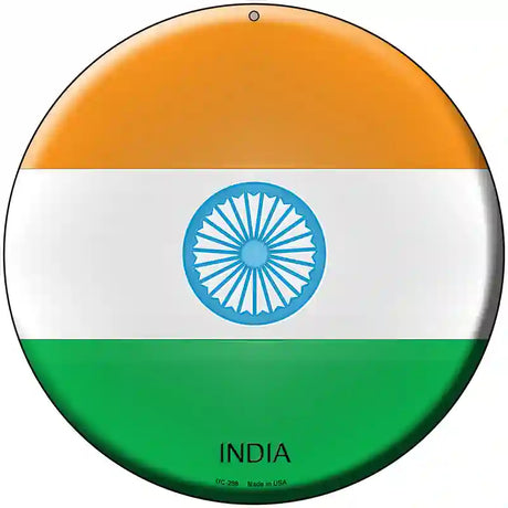 India Country Novelty Metal Circular Sign 8" (UC)