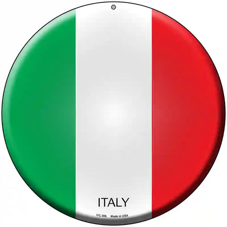 Italy Country Novelty Metal Circular Sign 8" (UC)