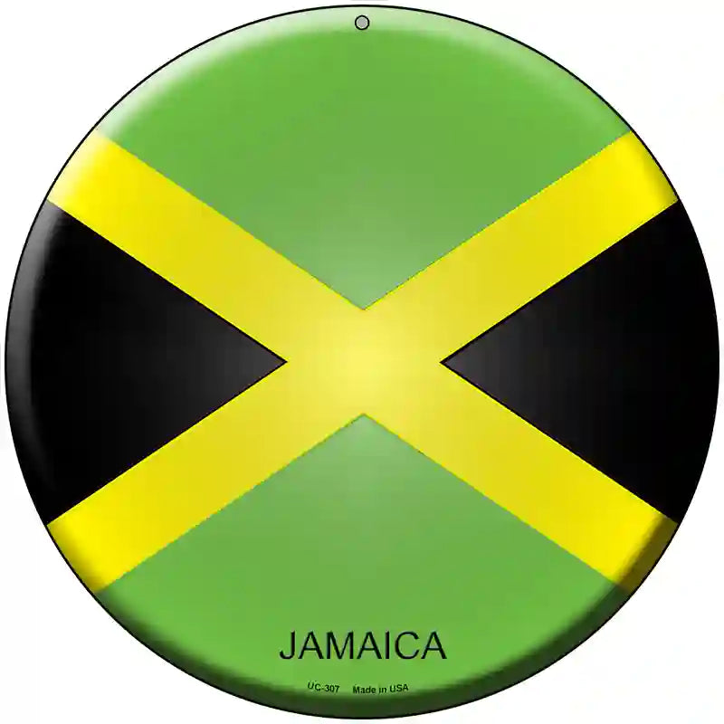 Jamaica Country Novelty Metal Circular Sign 8" (UC)