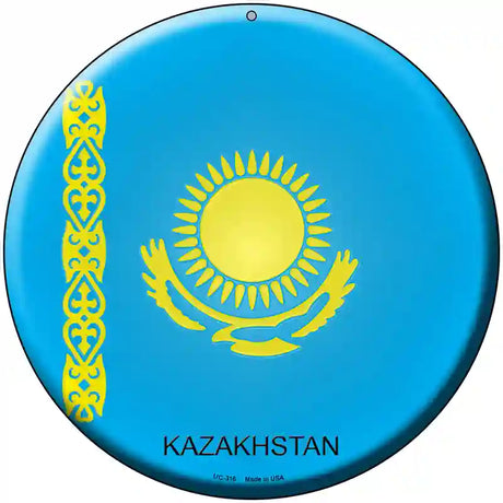 Kazakhstan Country Novelty Metal Circular Sign 8" (UC)