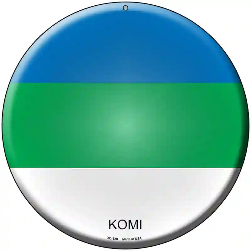 Komi Country Novelty Metal Circular Sign 8" (UC)