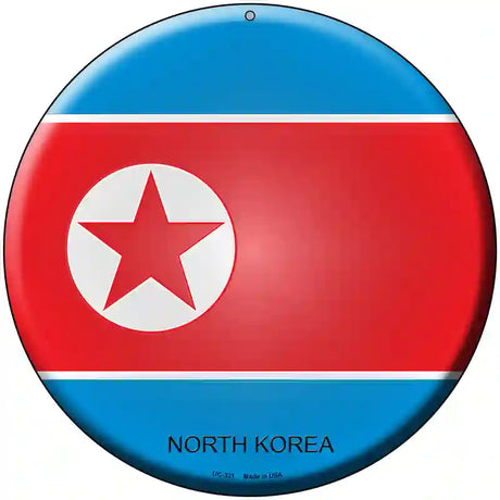 North Korea Country Novelty Metal Circular Sign 8" (UC)