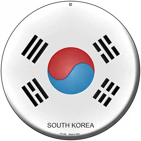 South Korea Country Novelty Metal Circular Sign 8" (UC)