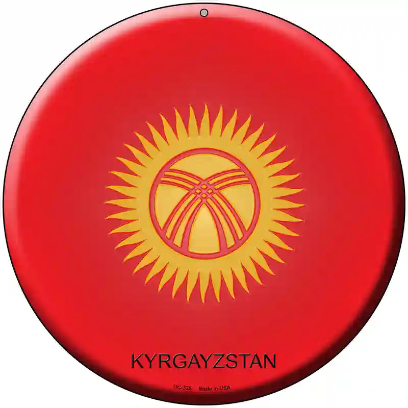 Kyrgayzstan Country Novelty Metal Circular Sign 8" (UC)