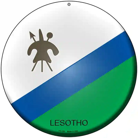 Lesotho Country Novelty Metal Circular Sign 8" (UC)