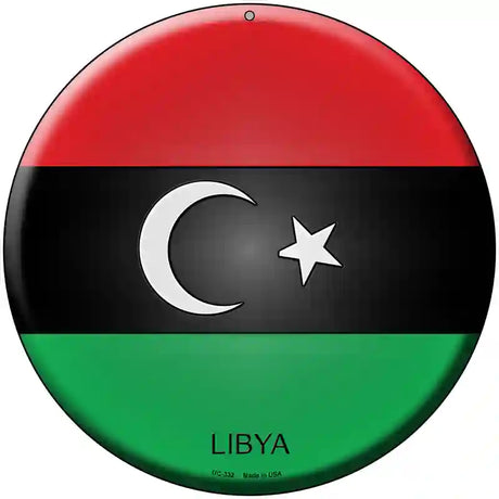 Libya Country Novelty Metal Circular Sign 8" (UC)