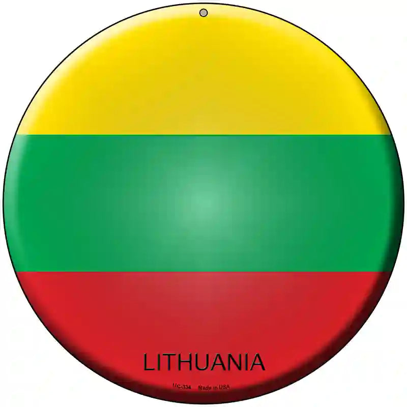 Lithuania Country Novelty Metal Circular Sign 8" (UC)