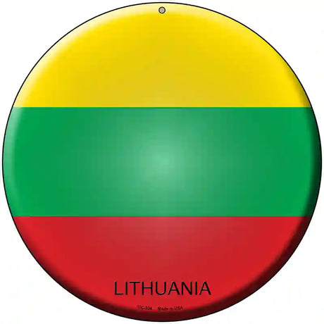 Lithuania Country Novelty Metal Circular Sign 8" (UC)