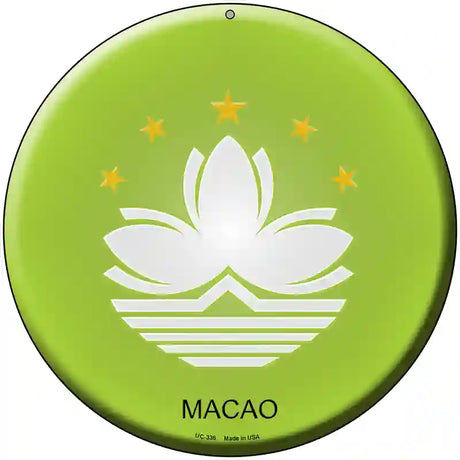 Macao Country Novelty Metal Circular Sign 8" (UC)