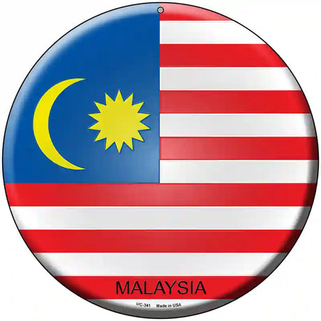 Malaysia Country Novelty Metal Circular Sign 8" (UC)