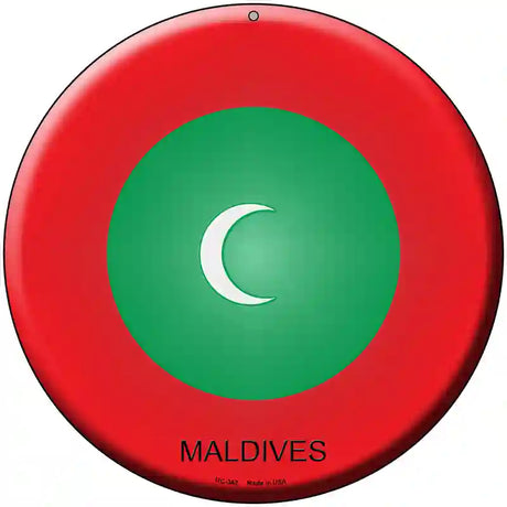 Maldives Country Novelty Metal Circular Sign 8" (UC)