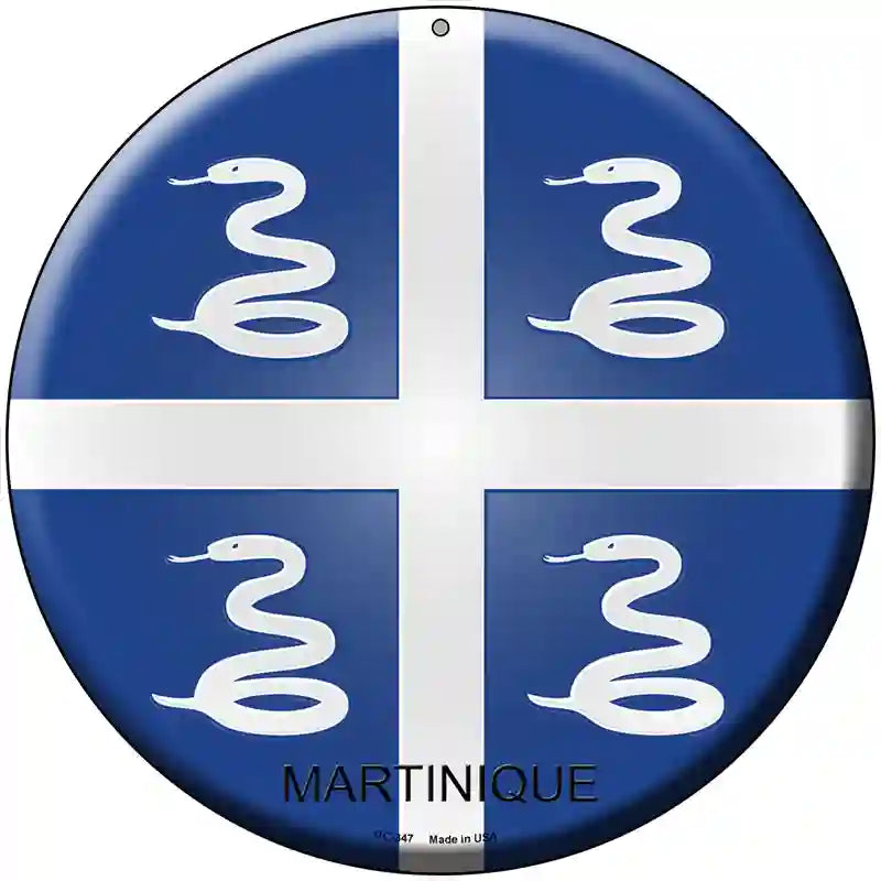 Martinique Country Novelty Metal Circular Sign 8" (UC)