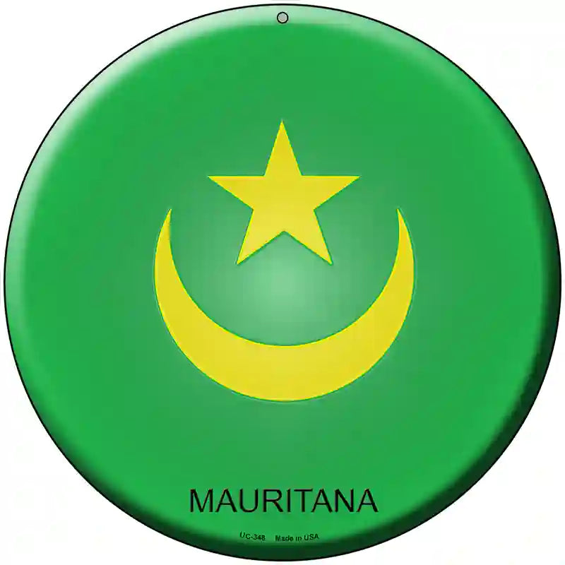 Mauritana Country Novelty Metal Circular Sign 8" (UC)