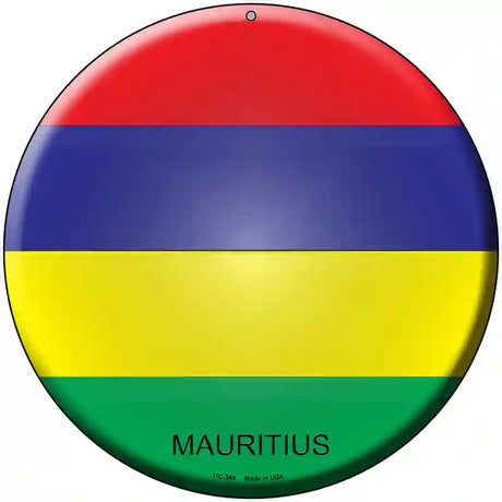 Mauritius Country Novelty Metal Circular Sign 8" (UC)