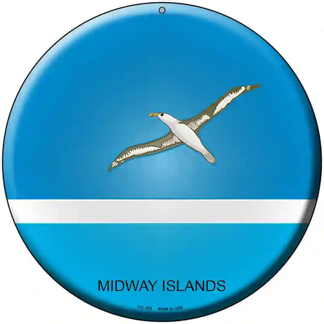 Midway Islands Country Novelty Metal Circular Sign 8" (UC)