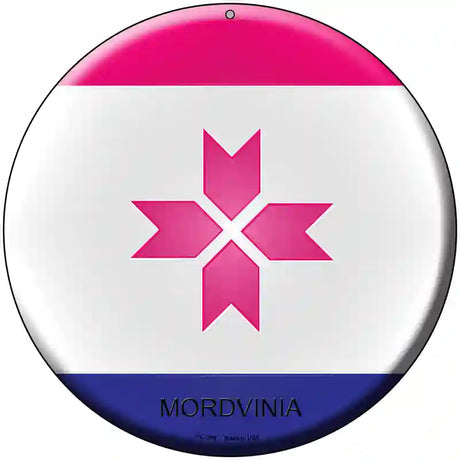 Mordvinia Country Novelty Metal Circular Sign 8" (UC)