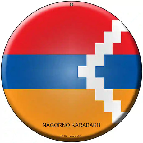 Nagorno Karabakh Country Novelty Metal Circular Sign 8" (UC)