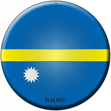 Nauru Country Novelty Metal Circular Sign 8" (UC)