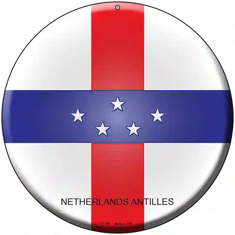 Netherlands Artilles Country Novelty Metal Circular Sign 8" (UC)