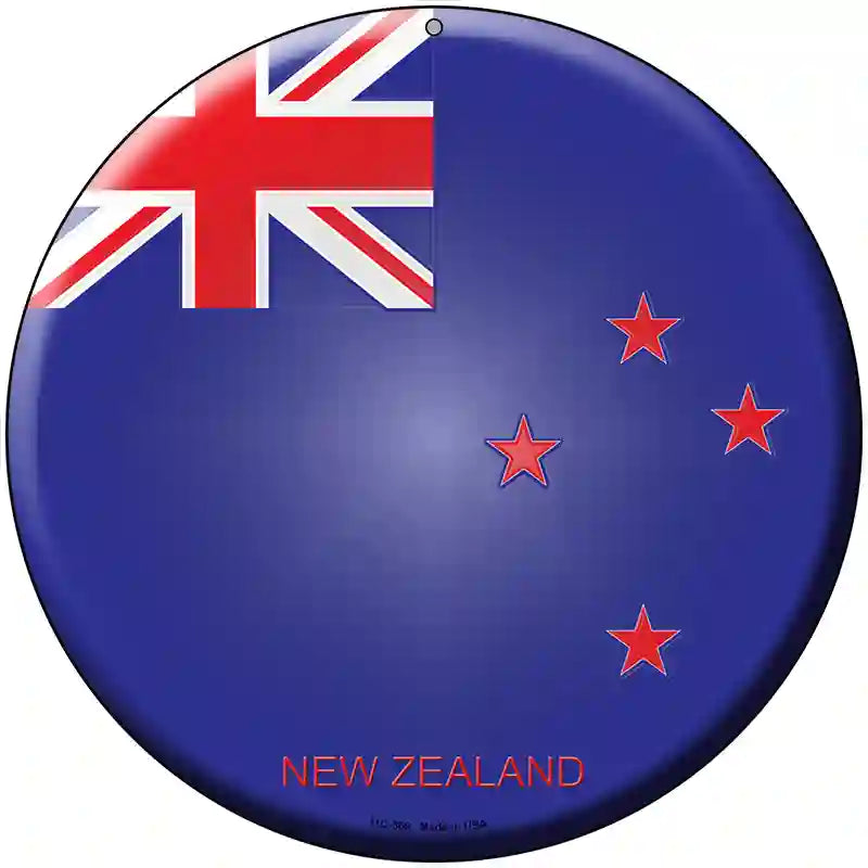 New Zealand Country Novelty Metal Circular Sign 8" (UC)