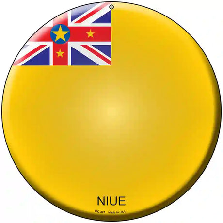 Niue Country Novelty Metal Circular Sign 8" (UC)