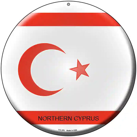 Northern Cyprus Country Novelty Metal Circular Sign 8" (UC)