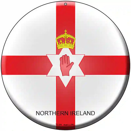 Northern Ireland Country Novelty Metal Circular Sign 8" (UC)