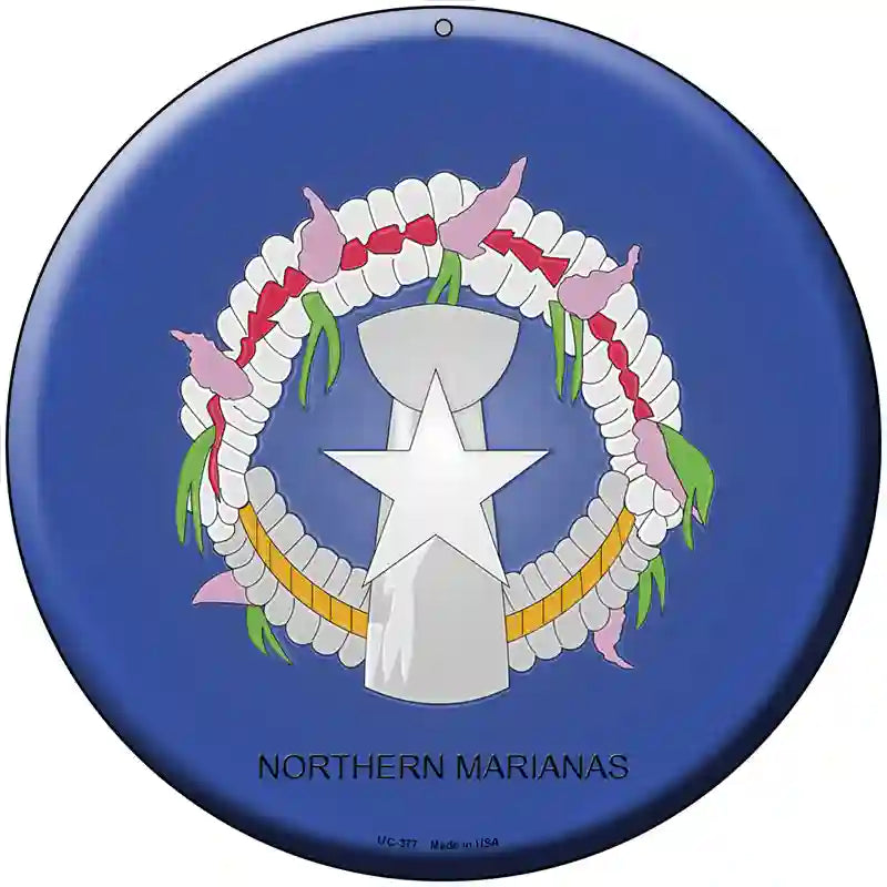 Northern Marianas Country Novelty Metal Circular Sign 8" (UC)