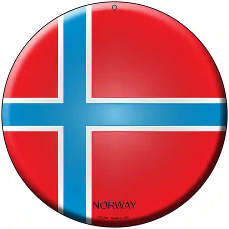 Norway Country Novelty Metal Circular Sign 8" (UC)