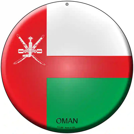 Oman Country Novelty Metal Circular Sign 8" (UC)