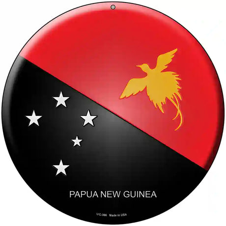 Papua New Guinea Country Novelty Metal Circular Sign 8" (UC)