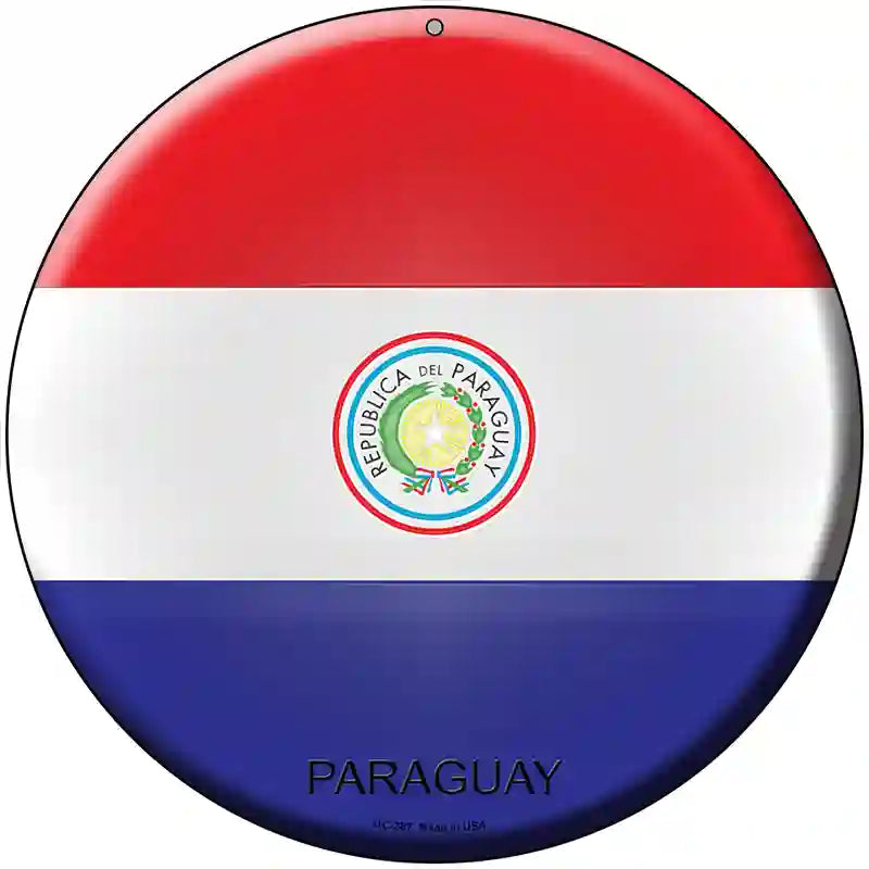 Paraguay Country Novelty Metal Circular Sign 8" (UC)