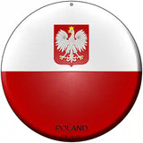 Poland Country Novelty Metal Circular Sign 8" (UC)