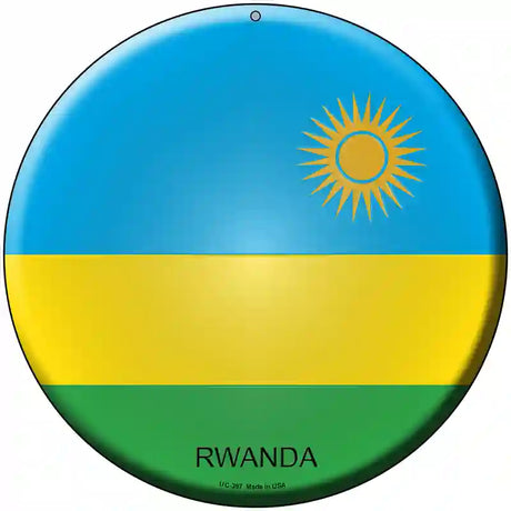 Rwanda Country Novelty Metal Circular Sign 8" (UC)