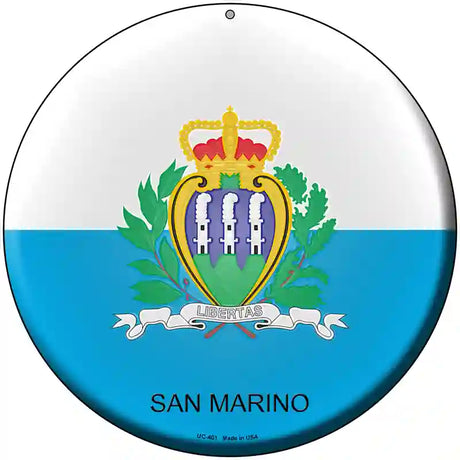 San Marino Country Novelty Metal Circular Sign 8" (UC)