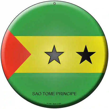 Sao Tome Principe Country Novelty Metal Circular Sign 8" (UC)