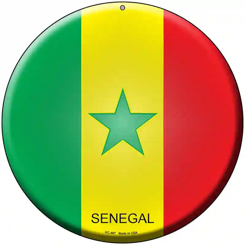 Senegal Country Novelty Metal Circular Sign 8" (UC)