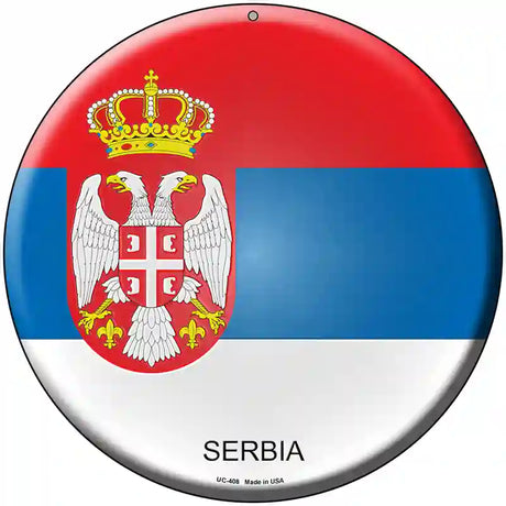 Serbia Country Novelty Metal Circular Sign 8" (UC)