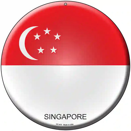 Singapore Country Novelty Metal Circular Sign 8" (UC)