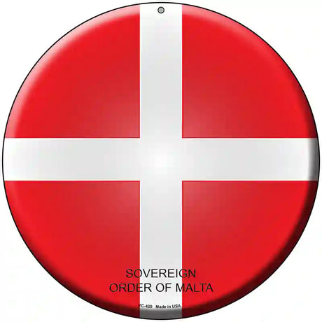 Sovereign Order of Malta Country Novelty Metal Circular Sign 8" (UC)