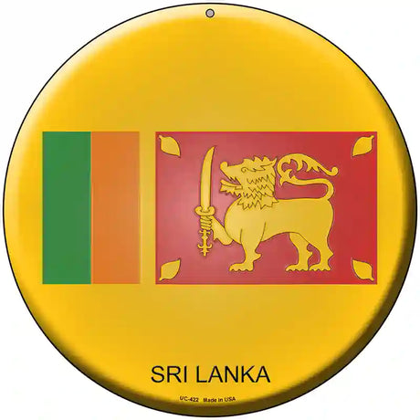 Sri Lanka Novelty Metal Circular Sign 8" (UC)