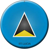 St Lucia Country Novelty Metal Circular Sign 8" (UC)